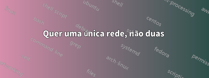 Quer uma única rede, não duas