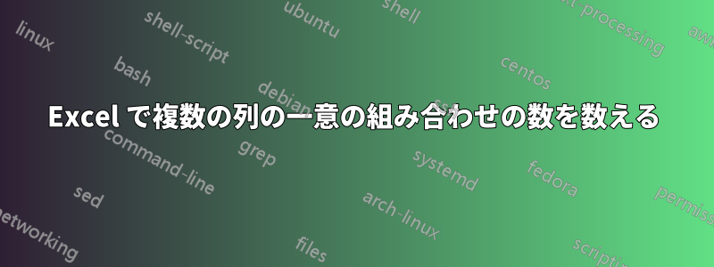 Excel で複数の列の一意の組み合わせの数を数える