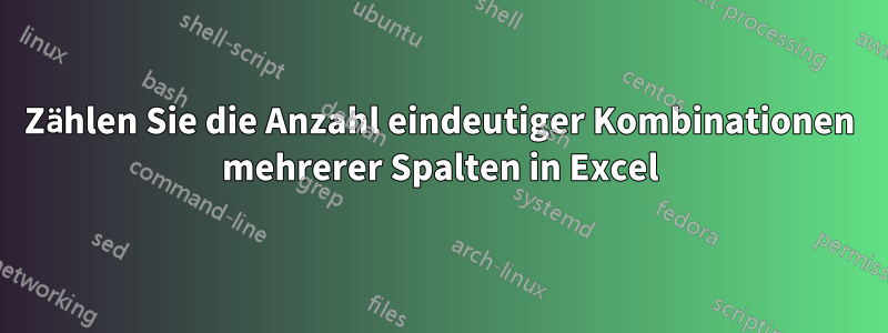 Zählen Sie die Anzahl eindeutiger Kombinationen mehrerer Spalten in Excel