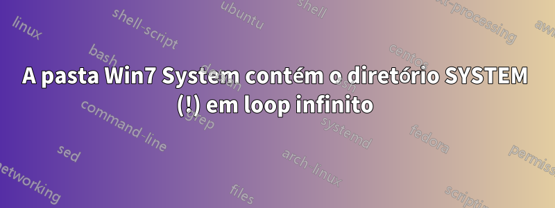 A pasta Win7 System contém o diretório SYSTEM (!) em loop infinito