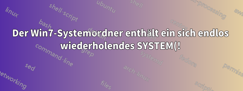 Der Win7-Systemordner enthält ein sich endlos wiederholendes SYSTEM(!)-Verzeichnis