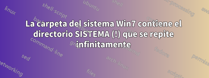 La carpeta del sistema Win7 contiene el directorio SISTEMA (!) que se repite infinitamente