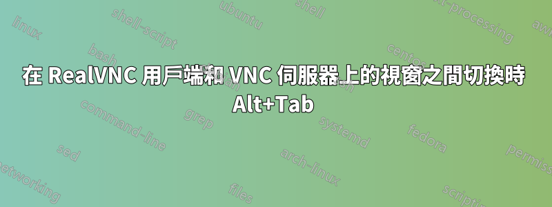 在 RealVNC 用戶端和 VNC 伺服器上的視窗之間切換時 Alt+Tab