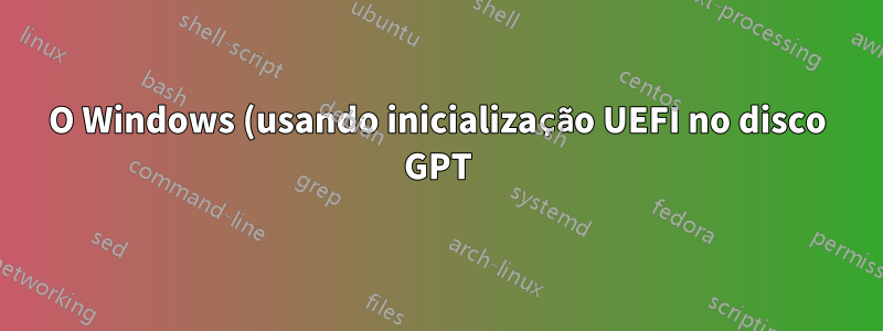 O Windows (usando inicialização UEFI no disco GPT) não inicializará mais após adicionar um disco rígido MBR