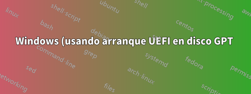 Windows (usando arranque UEFI en disco GPT) ya no arrancará después de agregar un disco duro MBR
