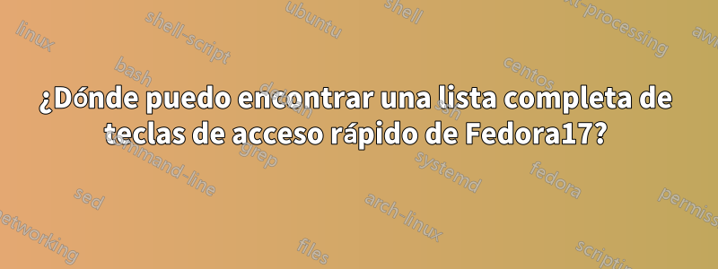 ¿Dónde puedo encontrar una lista completa de teclas de acceso rápido de Fedora17?