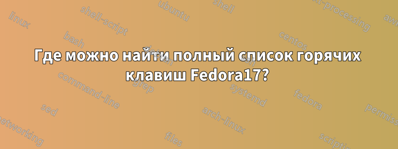 Где можно найти полный список горячих клавиш Fedora17?