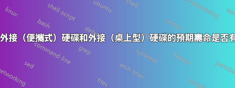 1~2TB外接（便攜式）硬碟和外接（桌上型）硬碟的預期壽命是否有差異