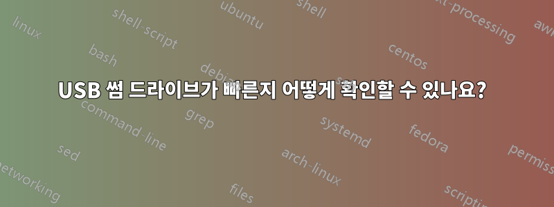 USB 썸 드라이브가 빠른지 어떻게 확인할 수 있나요? 