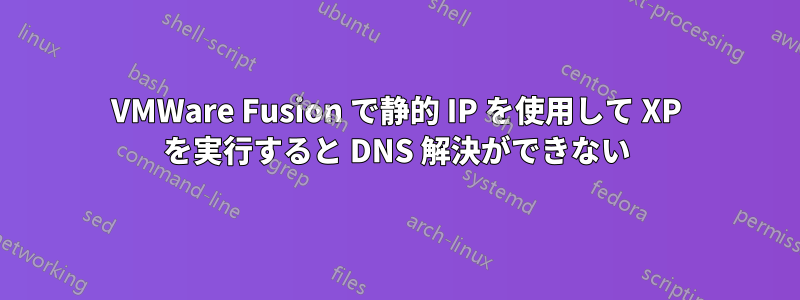 VMWare Fusion で静的 IP を使用して XP を実行すると DNS 解決ができない