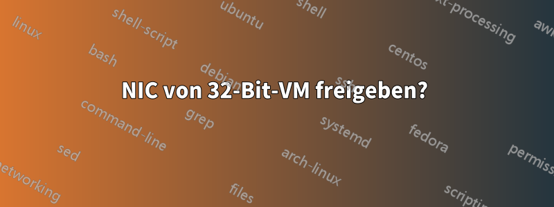 NIC von 32-Bit-VM freigeben?