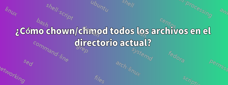 ¿Cómo chown/chmod todos los archivos en el directorio actual?