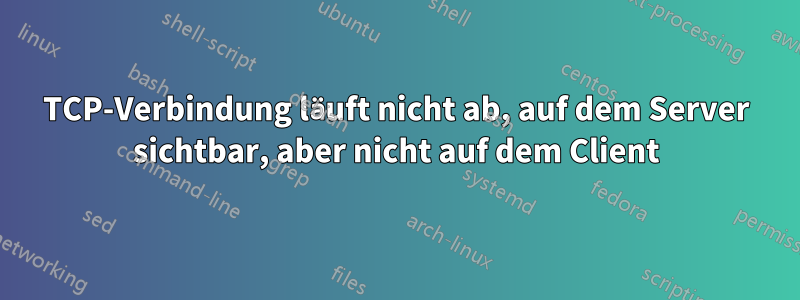 TCP-Verbindung läuft nicht ab, auf dem Server sichtbar, aber nicht auf dem Client