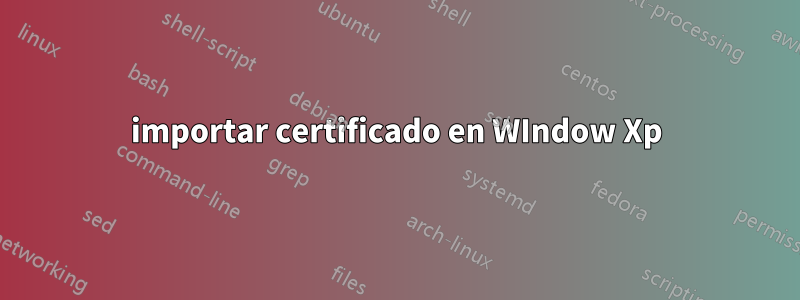 importar certificado en WIndow Xp