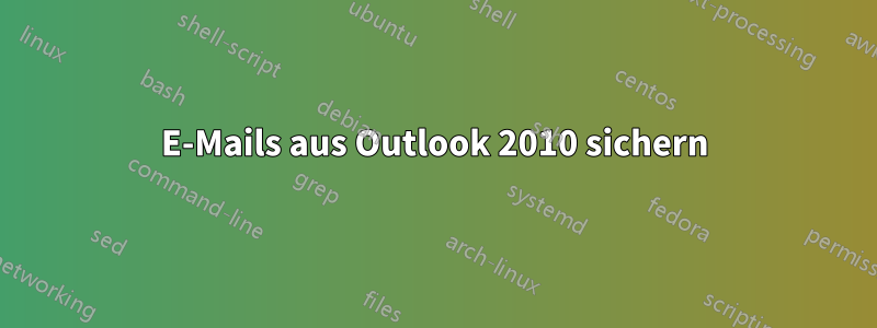 E-Mails aus Outlook 2010 sichern