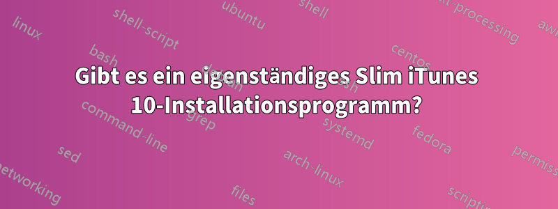 Gibt es ein eigenständiges Slim iTunes 10-Installationsprogramm?