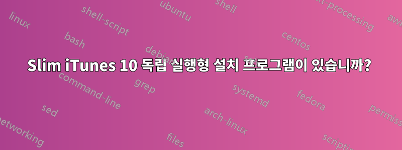 Slim iTunes 10 독립 실행형 설치 프로그램이 있습니까?