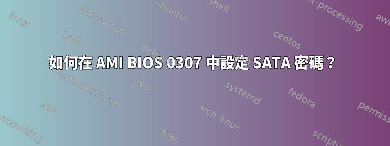 如何在 AMI BIOS 0307 中設定 SATA 密碼？