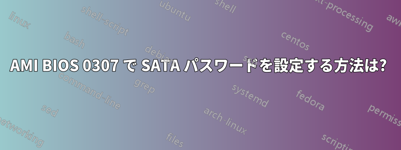 AMI BIOS 0307 で SATA パスワードを設定する方法は?