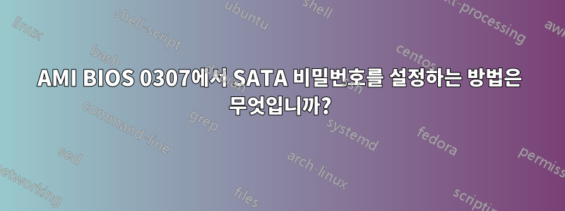 AMI BIOS 0307에서 SATA 비밀번호를 설정하는 방법은 무엇입니까?