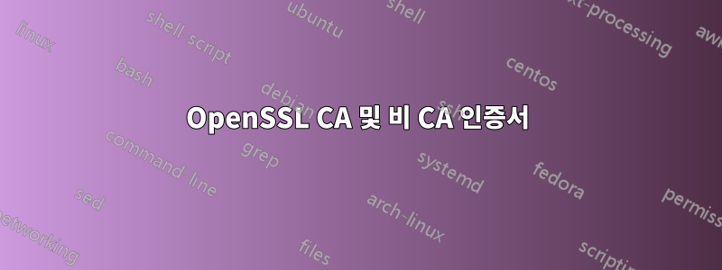 OpenSSL CA 및 비 CA 인증서