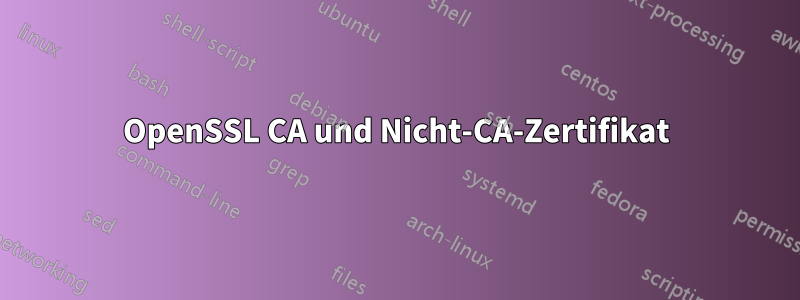 OpenSSL CA und Nicht-CA-Zertifikat