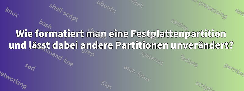 Wie formatiert man eine Festplattenpartition und lässt dabei andere Partitionen unverändert?