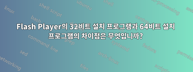 Flash Player의 32비트 설치 프로그램과 64비트 설치 프로그램의 차이점은 무엇입니까?