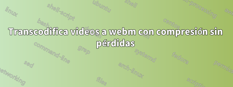 Transcodifica videos a webm con compresión sin pérdidas