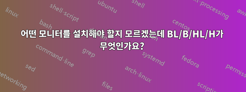 어떤 모니터를 설치해야 할지 모르겠는데 BL/B/HL/H가 무엇인가요?