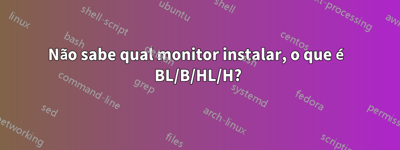 Não sabe qual monitor instalar, o que é BL/B/HL/H?