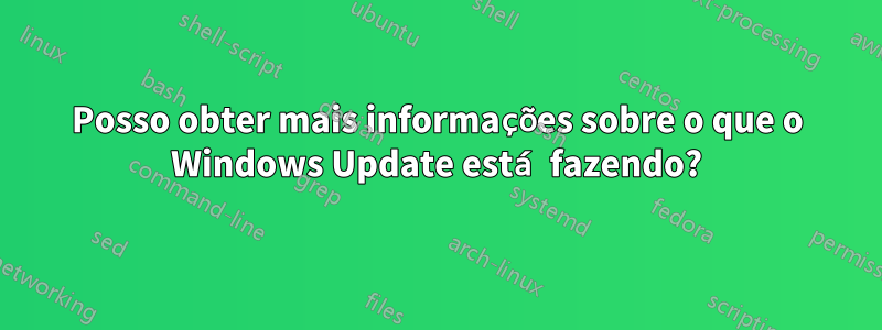 Posso obter mais informações sobre o que o Windows Update está fazendo?