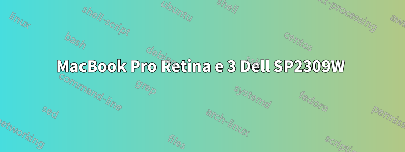 MacBook Pro Retina e 3 Dell SP2309W