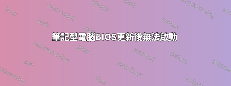 筆記型電腦BIOS更新後無法啟動