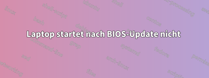 Laptop startet nach BIOS-Update nicht