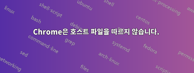 Chrome은 호스트 파일을 따르지 않습니다.