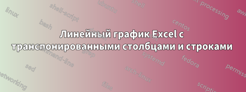 Линейный график Excel с транспонированными столбцами и строками