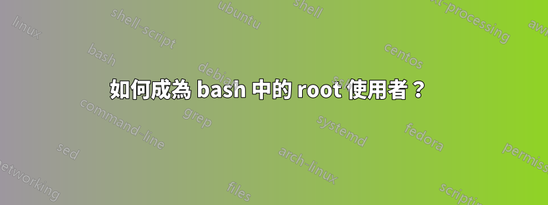 如何成為 bash 中的 root 使用者？ 