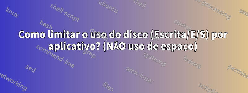 Como limitar o uso do disco (Escrita/E/S) por aplicativo? (NÃO uso de espaço)