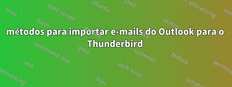 métodos para importar e-mails do Outlook para o Thunderbird