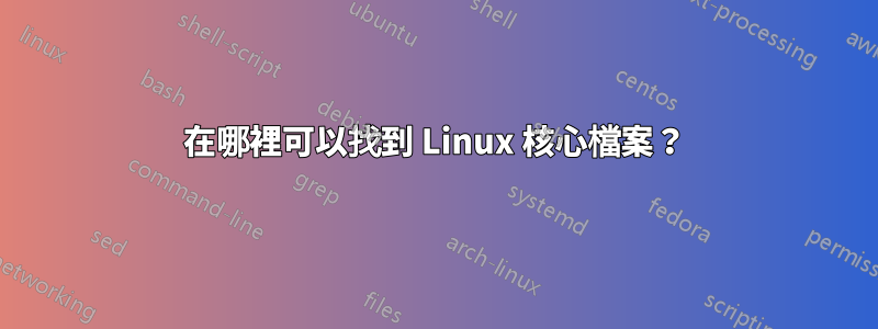 在哪裡可以找到 Linux 核心檔案？