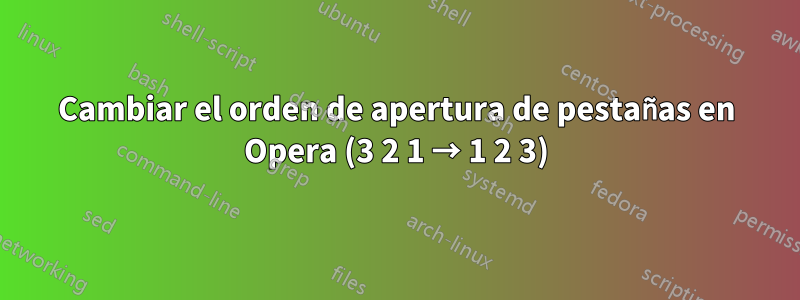 Cambiar el orden de apertura de pestañas en Opera (3 2 1 → 1 2 3)