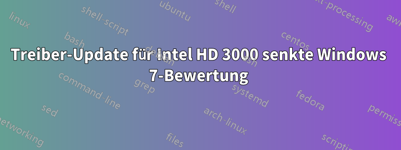 Treiber-Update für Intel HD 3000 senkte Windows 7-Bewertung