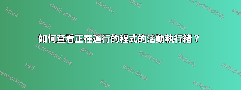 如何查看正在運行的程式的活動執行緒？