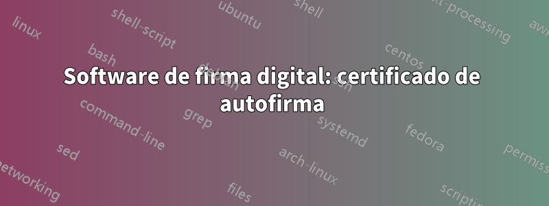 Software de firma digital: certificado de autofirma