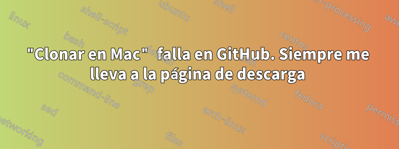 "Clonar en Mac" falla en GitHub. Siempre me lleva a la página de descarga