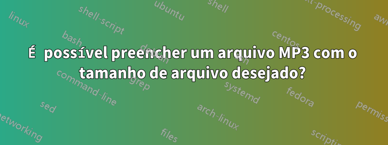 É possível preencher um arquivo MP3 com o tamanho de arquivo desejado?