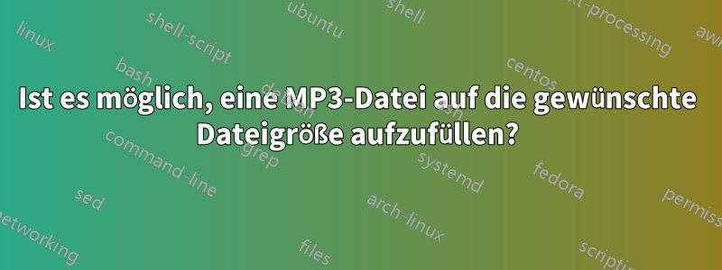 Ist es möglich, eine MP3-Datei auf die gewünschte Dateigröße aufzufüllen?