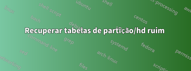 Recuperar tabelas de partição/hd ruim