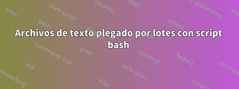 Archivos de texto plegado por lotes con script bash